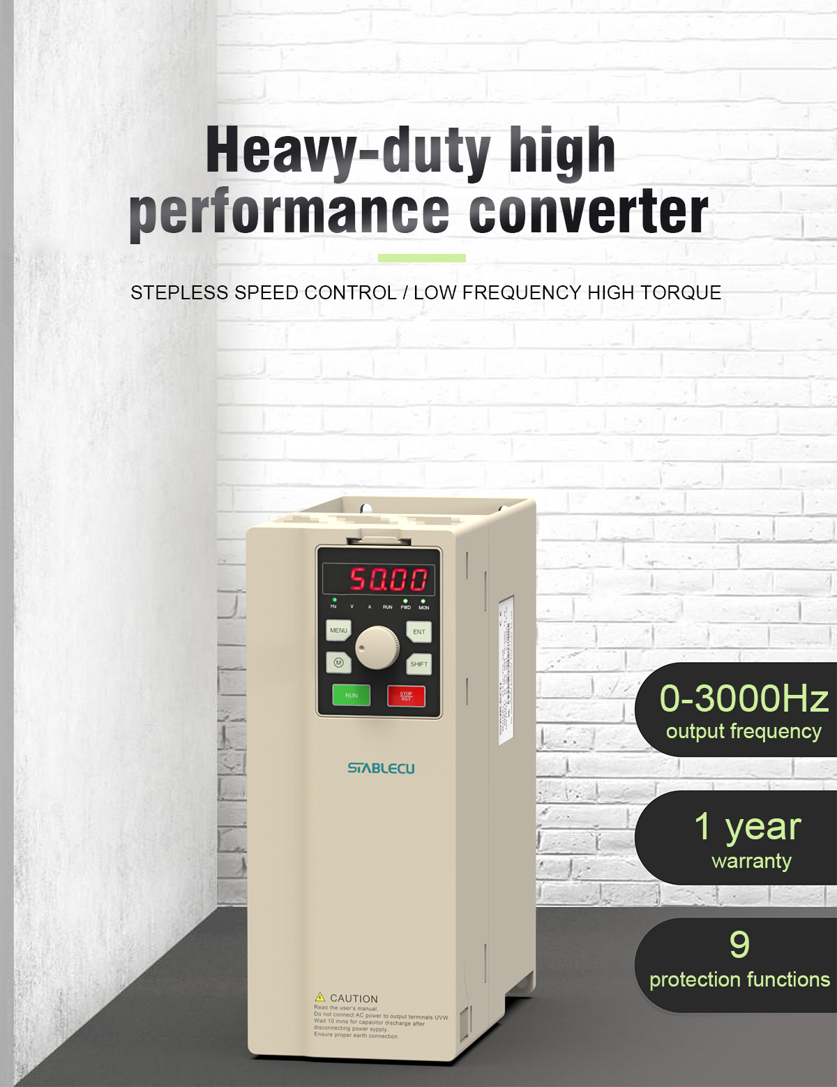 AC Drive Motor 7.5KW Mini Vector Inverter VFD VSD With V/F Control
