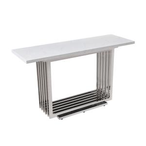 Quality White Marble And Chrome SS Console Table For Living Room Furniture wholesale