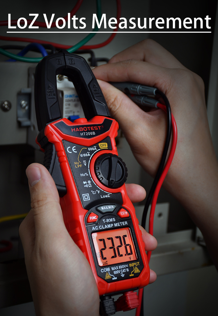 True RMS Auto Range HT206B 60V 60A Clamp Meter Tester