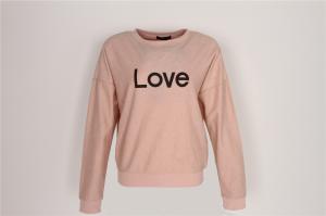 Quality Love Print Women's Sweatshirts No Hood Ladies Cropped Jumper 65% Polyester 35% Cotton wholesale