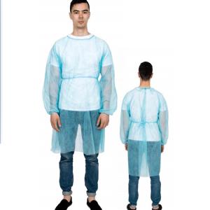 Quality CE ISO PP Disposable Gown , Disposable Isolation Gown With Wrist Cuff wholesale