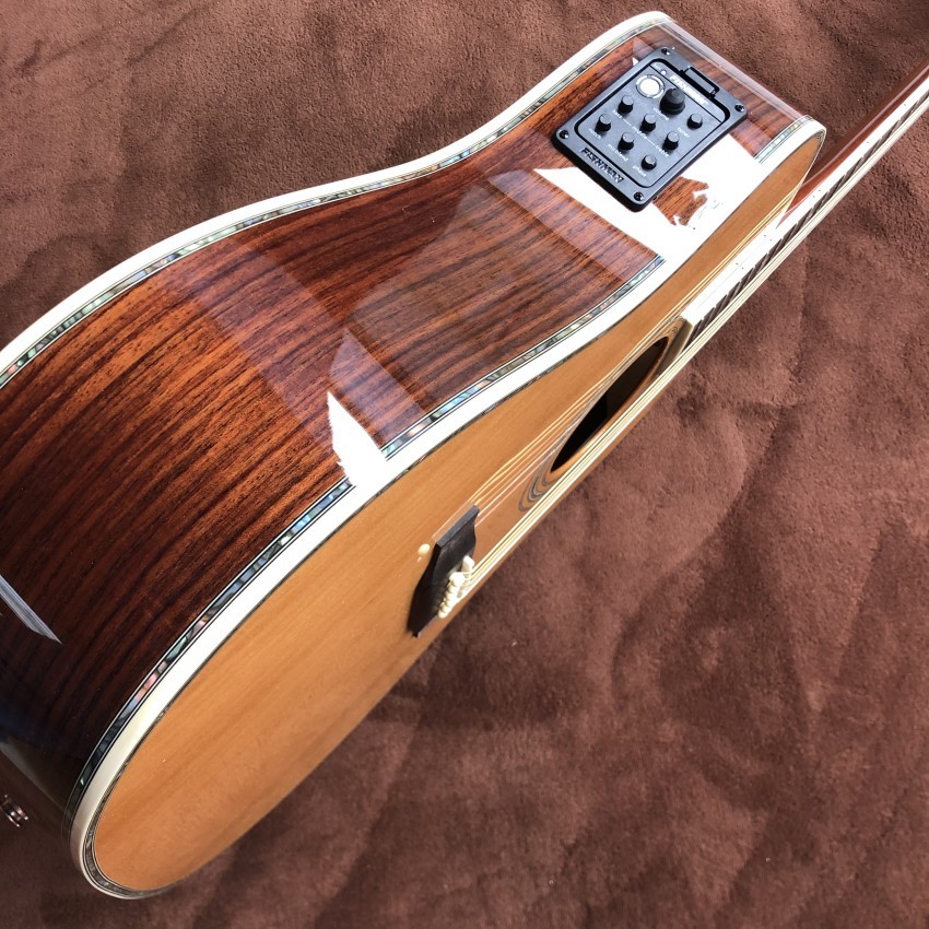 Custom 41 Inch D Body Solid Cedar Wood Top Back Side Sandalwood Acoustic Guitar