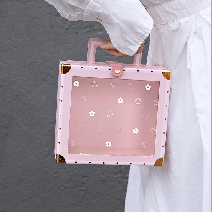 Pink Jewelry Embossed Recycled Paper Gift Boxes