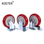 100kg 3 4 5inch Industry Heavy Duty Shopping Trolley Rigid Brake TPR Castor