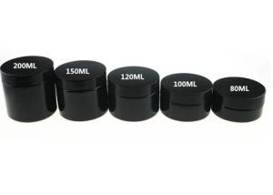 Quality Cosmetic Packing 30g 50g 100g 120g 150g 4oz Black Face Body Cream Body Butter PET Plastic Jars wholesale