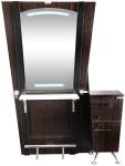 Elegant Solid Wood Hair Stylist Stations With Cabinet , Hair Salon Stations