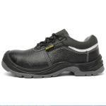 Black Leather Non Slip Work Shoes Durable Steel Tip Safety Shoes For Men