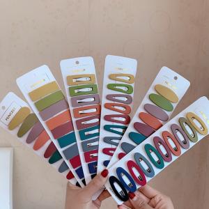 Quality Metal Decorative Hair Clips Grips Kids Girl Jewelry Set BB Side Frosted Acrylic 10pcs/Set wholesale