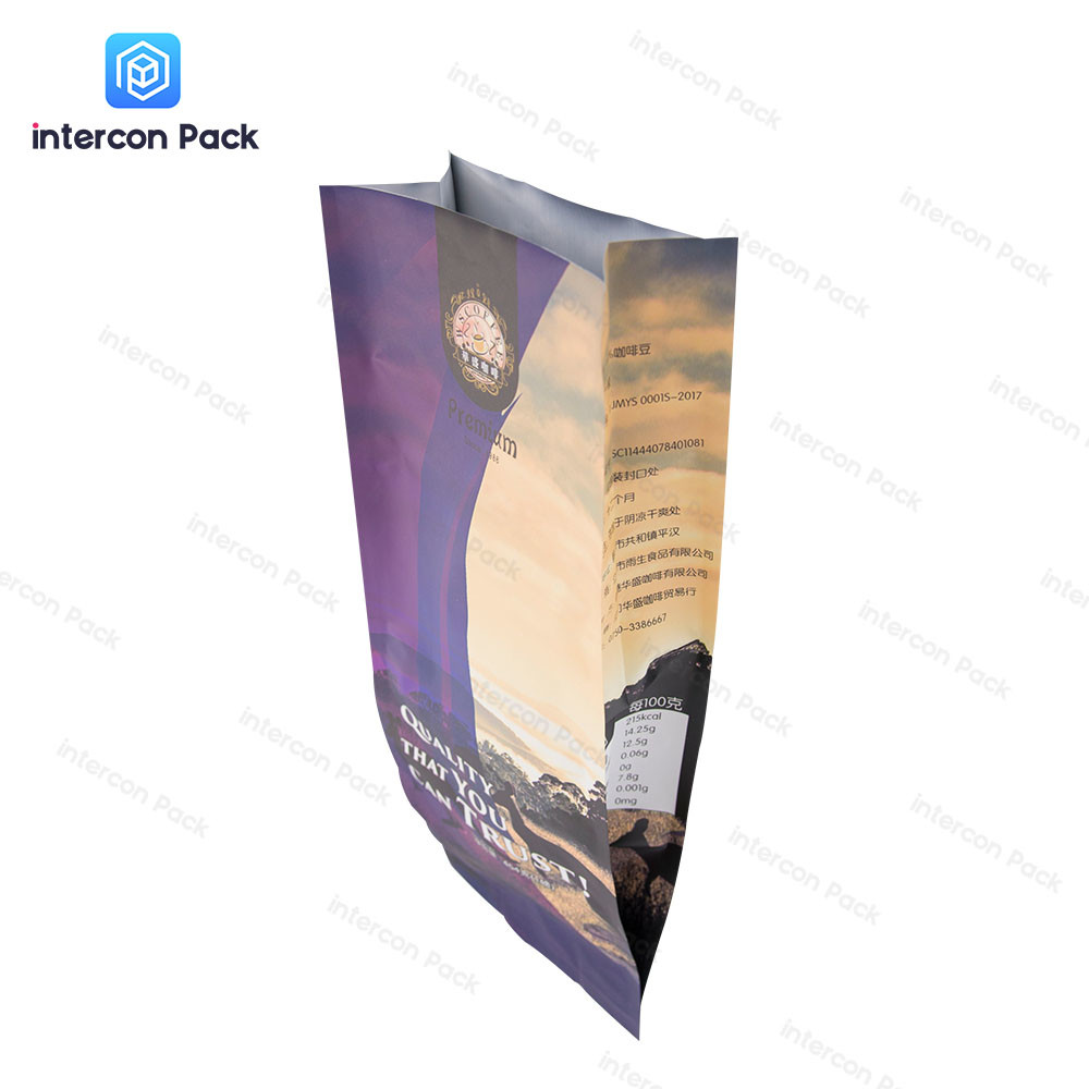 Gravure Printing Gusset Packaging Bag Thickness 0.065mm Aluminum Foil Coffee Bag