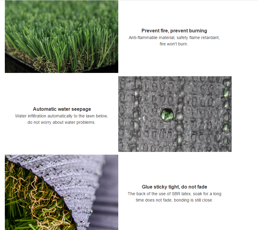 30mm Garden Synthetic Turf / Hotel Garden Ease Artificial Grass Mat