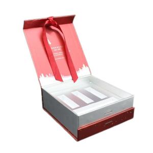 Quality OEM Flap Lid Magnetic Rigid Gift Box With Ribbon And EVA Insert wholesale