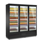 Supermarket 3 Doors Refrigerator Showcase 2~8℃ Upright Glass Door Fridge