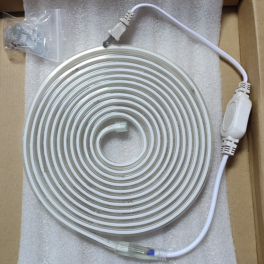 110V SMD2835 Flexible LED Strip Lights 16.4Ft Warm White No UV
