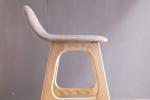 Ash Wood Fabric Modern High Wooden Bar Chair
