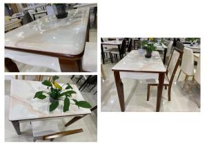 Quality Modern Style 5 Piece Dining Table Set With Faux Marble Countertops wholesale