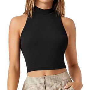 Quality Custom Black Casual Sleeveless Solid Women Black Top Summer Sports Wear Clothing wholesale