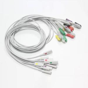 Quality Kangmei 10 Leads ECG EKG Cable Twin Pin Clip Connector Proximal 1m wholesale