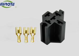 Quality 6.3mm Car Truck Vehicle 5 Wire Relay Socket 12V 30 / 40Amp Good Performance automotive relay socket block wholesale