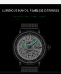 KINYUED J069 stainless steel luxury leather waterproof quartz oem brand hands