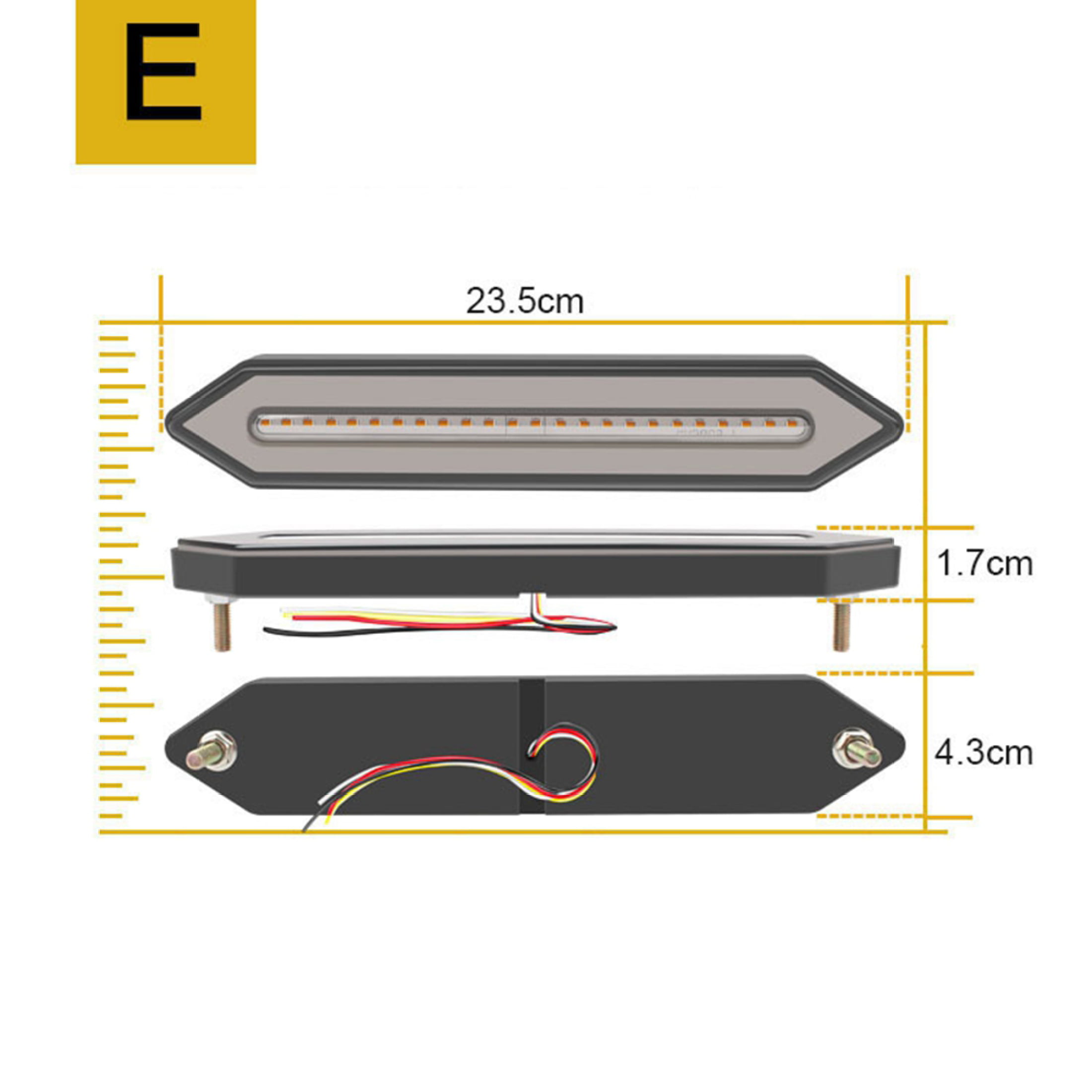 Red Yellow 24V Universal LED Tail Light Pilot Lamp For Car For Motorcycle