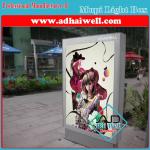 Outdoor Lateral LED Mupi Scrolling Light Box on Street