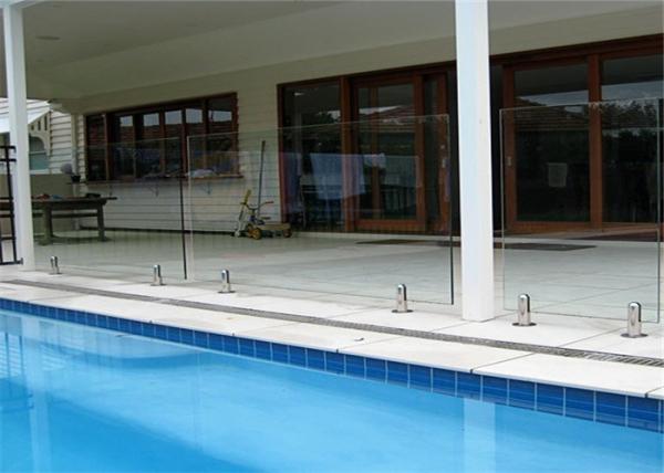 Frameless Balcony Interior Stair Railings Stainless Steel Glass Spigot Floor