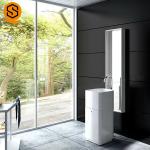Sanitary Modern Bathroom Pedestal Sink Acrylic Solid Surface Material