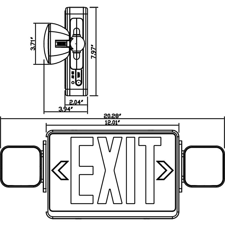 Automatic Charging Twin Spot Emergency Light , Ceiling Mounted Emergency Exit Lamp