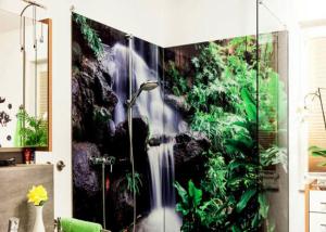 Quality Custom Bathroom Shower Glass , Tempered Digital Ceramic Printing On Glass wholesale