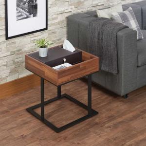 Quality Sara II Espresso Living Room End Tables 27lbs Walnut Sandy Black wholesale