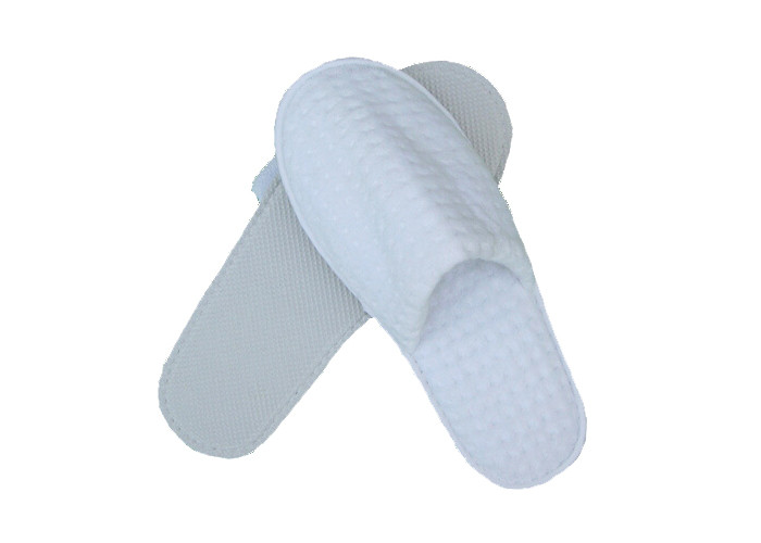 White Waffle Disposable Hotel Slippers Hotel Guest Room Slippers For Adults