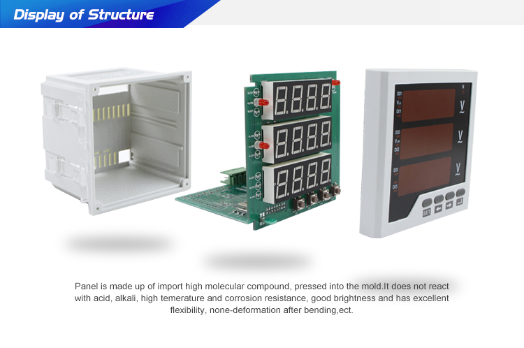 96*96 cheap Three Phase Voltage Voltmeter 0-500Vac