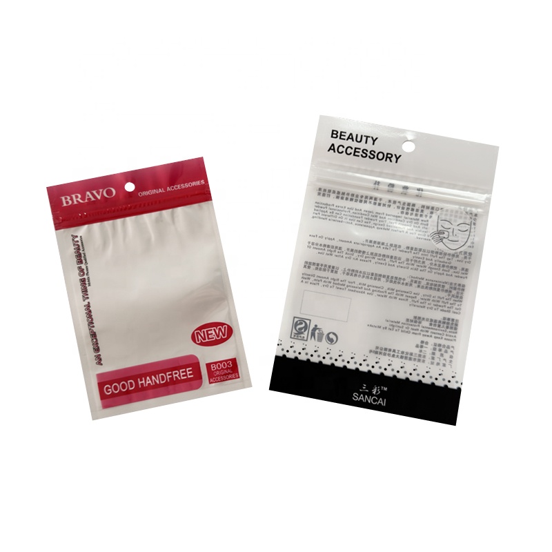 Glossy Clear Plastic Ziplock Pouch Bag For Mobile Phone Case And USB Cables Packaging