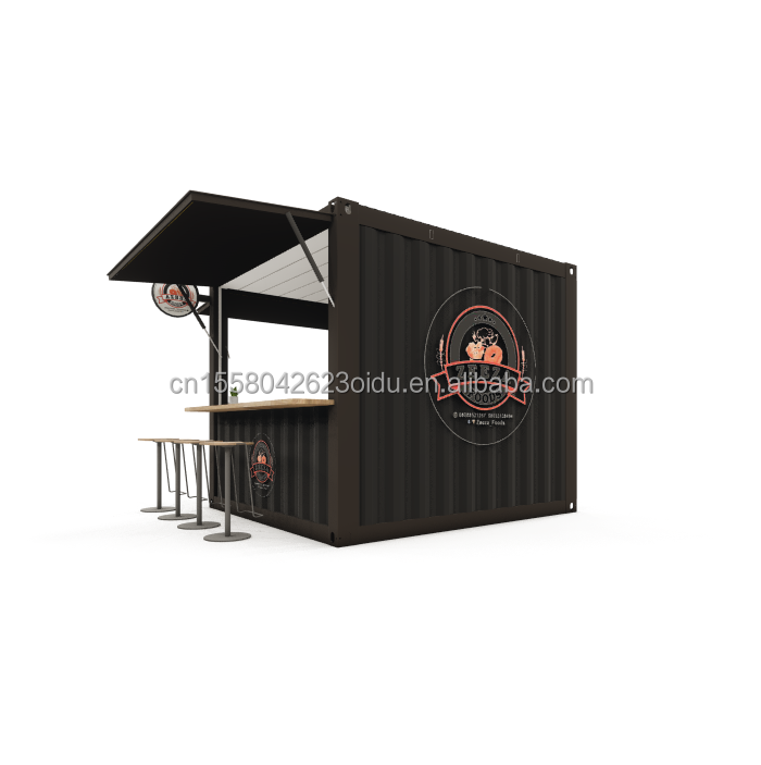 Galvanized Steel Bending 180g 10FT Mini Pop-up Shop Container Coffee Shop/Bar/Fast-food Restaurant/Convenience Store/Kiosk/Booth