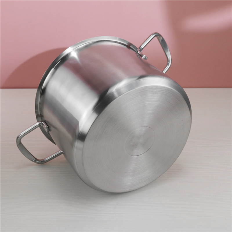 Double layer food kitchen pot spaghetti cooking pot with glass lid steamed grid