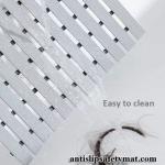 Crossed Strips Non Skid PVC Floor Mat Rug For Shower Room 45CM*75CM Grey Tan