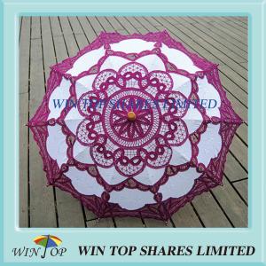 Quality China Classical purple and white cotton parasol wholesale