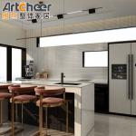 Artificial Quartz Countertop C Shaped Kitchen Cabinet Design For Home Furniture