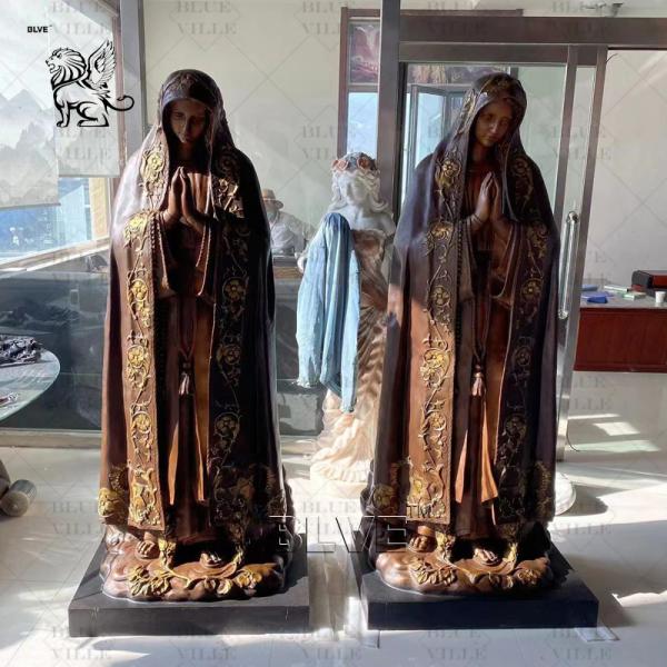 Bronze Virgin Mary Fatima Statue Life Size Nossa Senhora do Rosário de Fátima