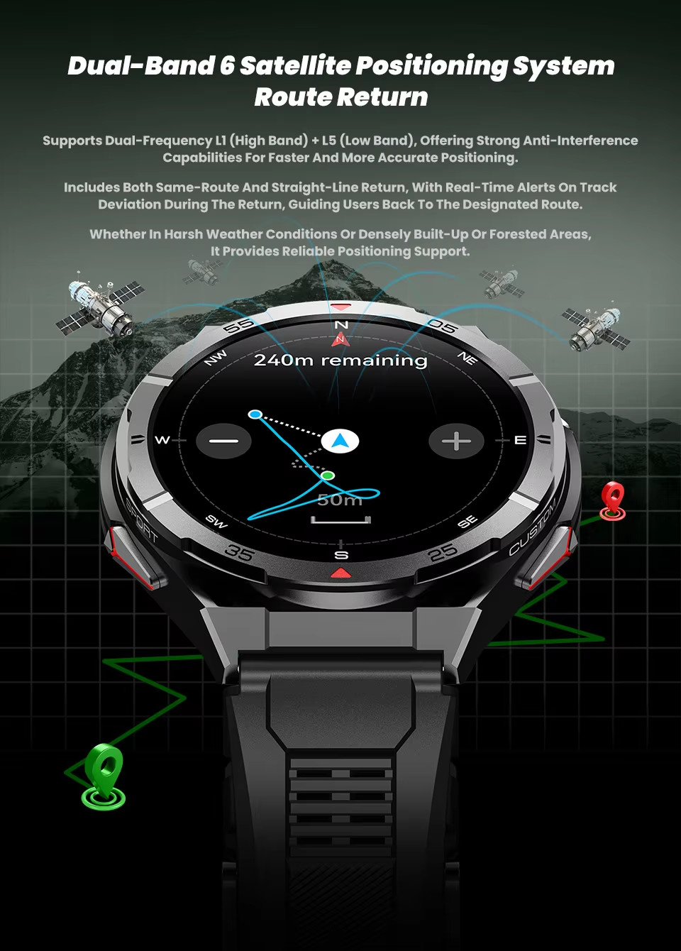 X2B Smart Watch GPS Positioning Men Outdoor Sport Health Monitoring Fitness Tracker