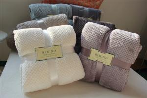 Quality Washable Candy Color Flannel Bed Blanket , Jacquard Coral Fleece Blanket 220*240CM wholesale