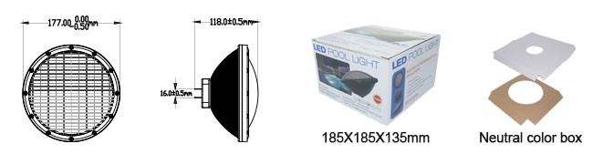 RGB synchronous control 18W GX16D base AC 12V aluminum PAR56 LED pool light