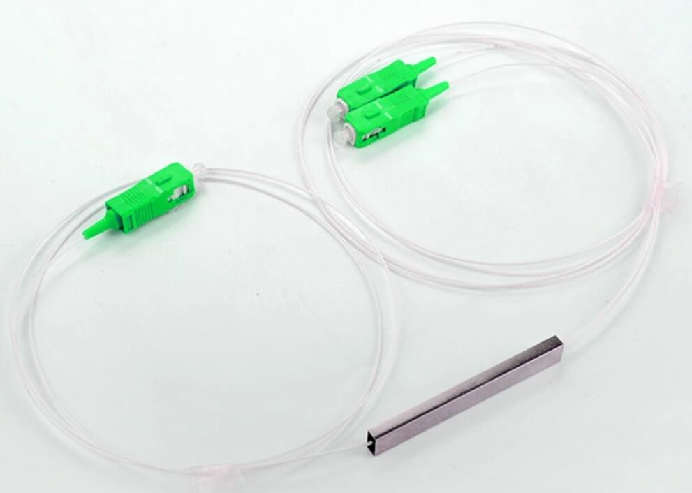 FBT Fiber Optic Splitter , Steel Tube 2 Way Optical Splitter SC APC