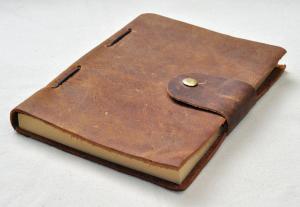 Quality Large Antique Travel Journal Notebook Wear Resistant With Snap Fastener wholesale
