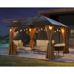 Hardtop Gazebo Outdoor Aluminum Gazebo Pergola for Patio Yard Gray