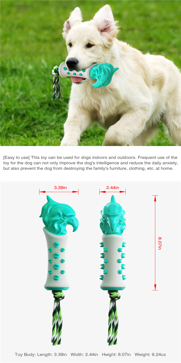 New Multifunctional Interactive Teeth-cleaning Self-playing Food Dispensing Rubber Ball Chew Aggressive Dog Chew Toy