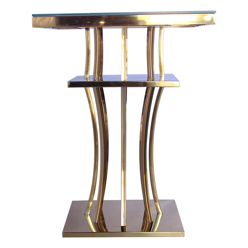 Luxury Square Side Table With Silver Mirror Glass Living Room Furniture