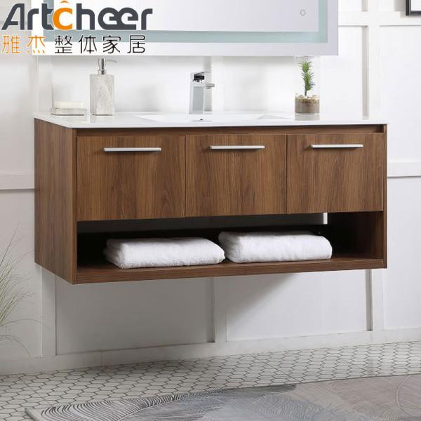 Modern Quartz Counter Top Vanity Combo Midcentury Bathroom Vanity Cabinets for