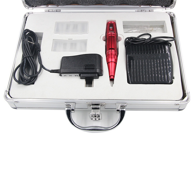 Red Permanent Makeup Machine Kit Eyebrow Tattoo Pen Device FC
