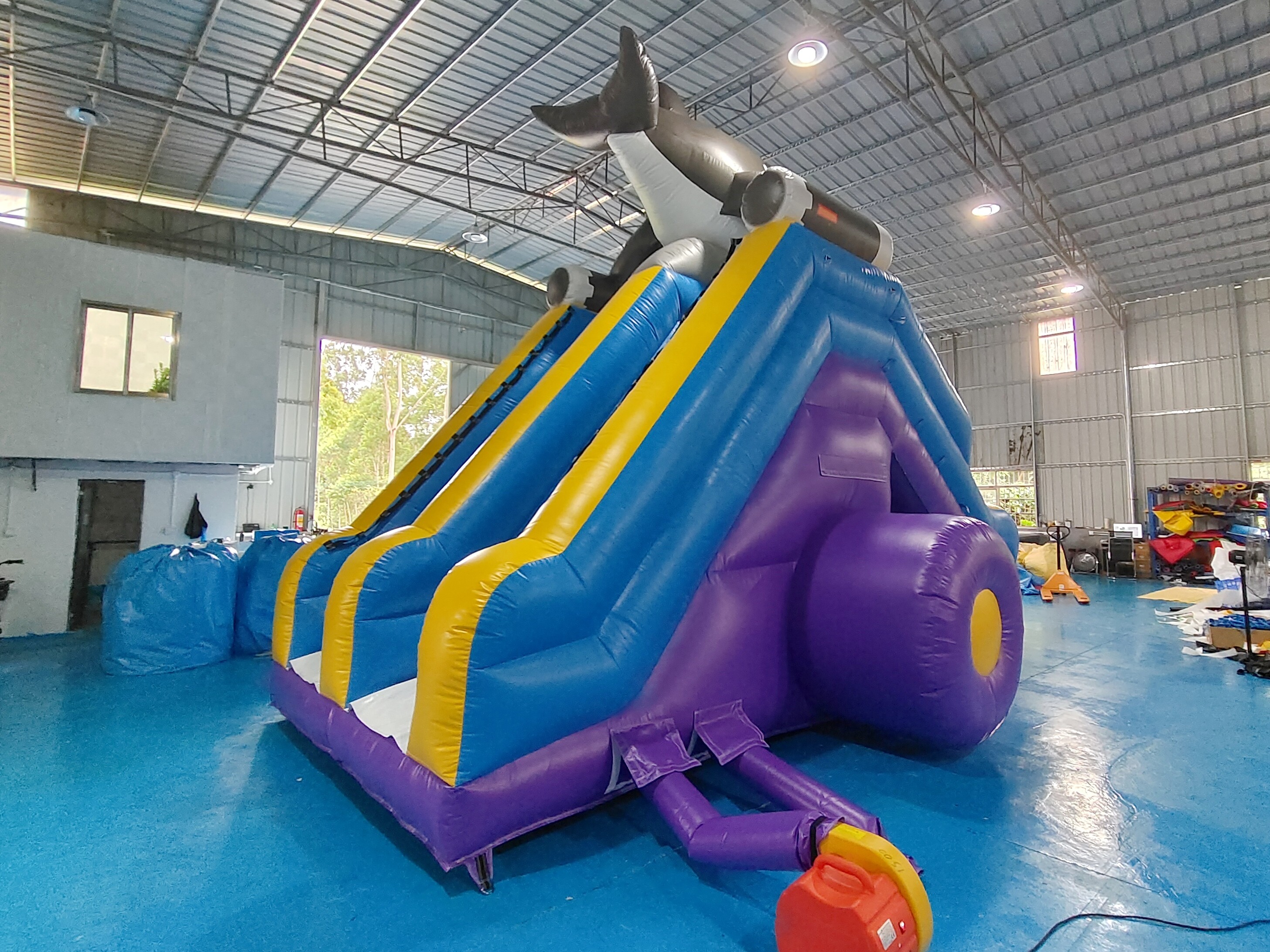 Digital Printing Inflatable Dry Slide Castle Double Slides Inflatable Giant Slides Shark Cartoon For Kids And Adults